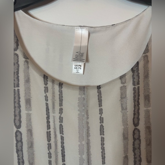 MarlaWynne Black and Gray Striped Maxi Dress size small petite - Picture 2 of 5